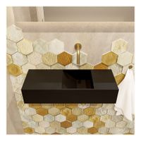 MONDIAZ TYNE 60cm fontein solid surface rechts zonder kraangat kleur urban