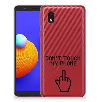 Samsung Galaxy A01 Core Silicone-hoesje Finger Don't Touch My Phone Samsung Galaxy A01 Core Silicone-hoesje Finger Don't Touch My Phone
