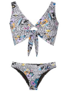 Amir Slama bikini à imprimé graphique - Multicolore