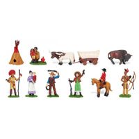 Plastic speelgoed figuren indianen en cowboys - thumbnail