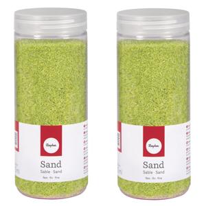 Hobby Fijn decoratie zand korrels - 2x - groen - 475 ml - zandkorrels - knutselmateriaal