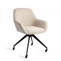 Jesper Home Eetkamerstoel 'Kushi' Glide Black, kleur Ivory Ivy