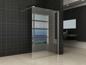 Saqu Splash inloopdouche met chroom muurprofiel 130x200cm Nanoglas