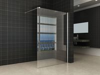 Saqu Splash inloopdouche met chroom muurprofiel 130x200cm Nanoglas