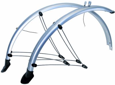 Spatbordset 28/29" Mud Max Flex 56 mm met stroomkabelgeleiding - zilver