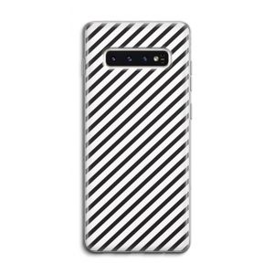 Strepen zwart-wit: Samsung Galaxy S10 4G Transparant Hoesje