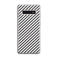 Strepen zwart-wit: Samsung Galaxy S10 4G Transparant Hoesje