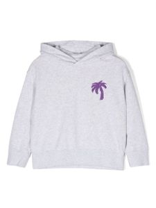 Palm Angels Kids hoodie en coton à imprimé palmier - Gris