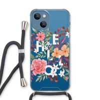 Hello in flowers: iPhone 13 Transparant Hoesje met koord
