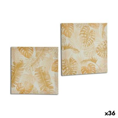 Canvas Gift Decor Gouden Blad van een plant 28 x 28 x 1,5 cm (36 Stuks)