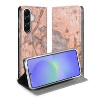 Bookcase Hoesje Samsung Galaxy A37 Marmer Oranje