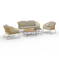 House Nordic - Lounge Set Staal Beige|Zand - 78x71|162x73cm - Novella