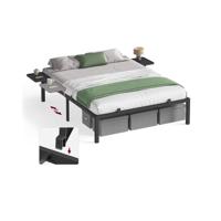 Metalen bedframe met opbergplanken, 160 x 200 cm