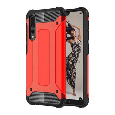 Voor Huawei P20 Pro Full-body Cover ruige TPU + PC combinatie back cover (rood)