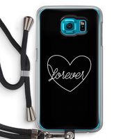 Forever heart black: Samsung Galaxy S6 Transparant Hoesje met koord