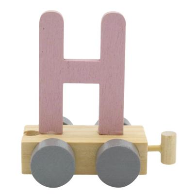 JeP kids houten treinletter H-roze