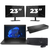 HP Pro X360 Fortis G9 - Intel Pentium N6000 - 11 inch - 8GB RAM - 256GB SSD - Windows 11 Home + 2x 23 inch Monitor - thumbnail