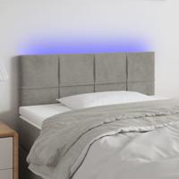 Hoofdbord LED 100x5x78/88 cm fluweel lichtgrijs