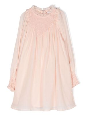 Chloé Kids robe évasée à bord volanté - Rose