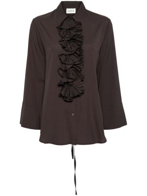 P.A.R.O.S.H. Blouse met ruchedetail - Bruin P.A.R.O.S.H. Blouse met ruchedetail - Bruin