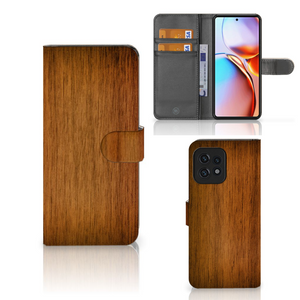 Motorola Edge 40 Pro Book Style Case Donker Hout