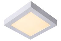 Lucide Brice vierkante plafondlamp 22cm 20W wit - thumbnail