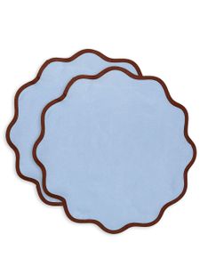 La DoubleJ set de 2 sets de table Cloud en coton - Bleu