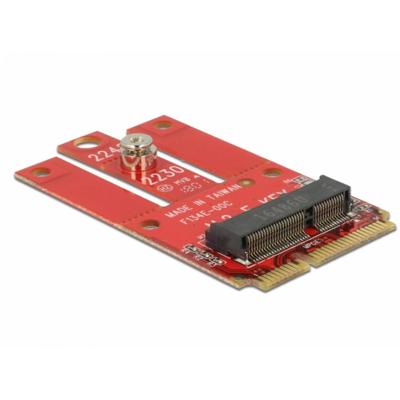 Delock Adapter Serieel [1x Mini-PCIe-stekker - 1x M.2 Key E-buse] Rood