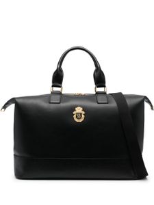 Billionaire sac fourre-tout en cuir Nappa à plaque logo - Noir