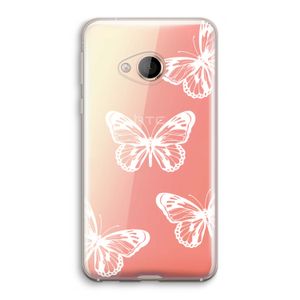 White butterfly: HTC U Play Transparant Hoesje
