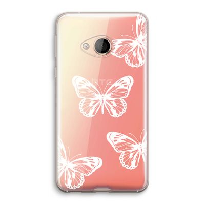 White butterfly: HTC U Play Transparant Hoesje