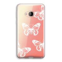 White butterfly: HTC U Play Transparant Hoesje