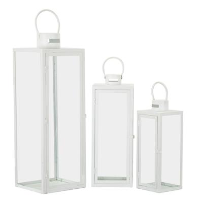 LANTAARN WIT SET 3 STUKS CM 22X22X66-18X18X49,5-14X14X39