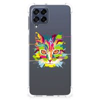 Samsung Galaxy M53 Stevig Bumper Hoesje Cat Color - thumbnail