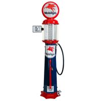 American Mobilgas 6 Gallon Benzinepomp - Rood & Blauw - Reproductie