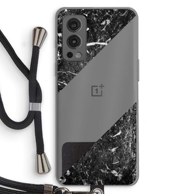 Zwart marmer: OnePlus Nord 2 5G Transparant Hoesje met koord
