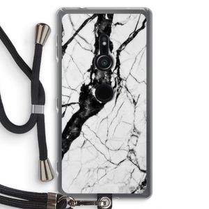 Witte marmer 2: Sony Xperia XZ2 Transparant Hoesje met koord
