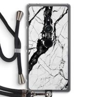 Witte marmer 2: Sony Xperia XZ2 Transparant Hoesje met koord