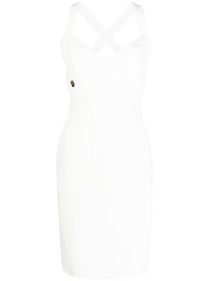 Philipp Plein robe courte en soie - Blanc