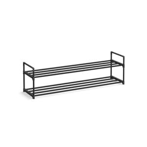 Metalen rek voor schoenen 2 planken, Zwart / 2 niveaus (30 x 116 x 34 cm)