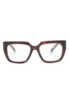 Prada Eyewear lunettes de vue carrées à effet écailles de tortue - Marron