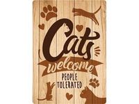 Plenty gifts waakbord blik cats welcome people tolerated (21X15 CM) - thumbnail