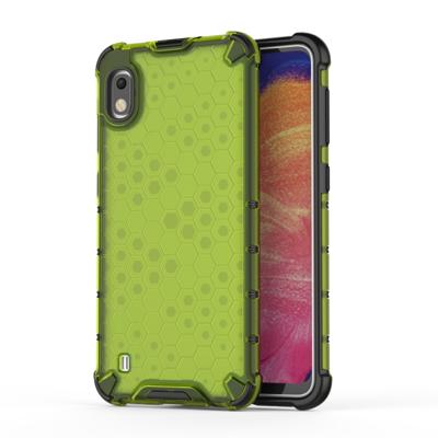 Schokbestendige honingraat PC + TPU Case voor Galaxy A10 (groen)