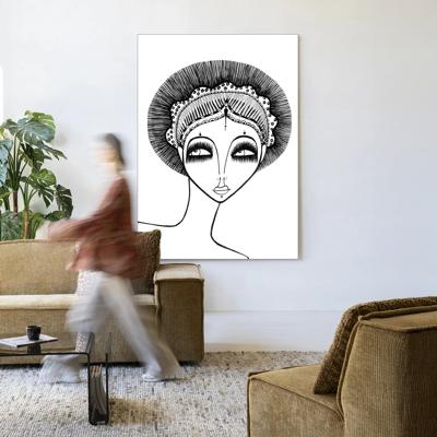 Urban Cotton Wandkleed 'Leyla' 145 x 190cm in Frame - black