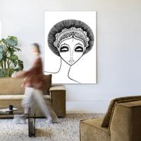 Urban Cotton Wandkleed 'Leyla' 145 x 190cm in Frame - black