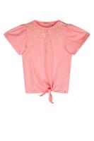 NoNo Zomer t-shirt meisjes Roze - gebreid - strass steentjes - Kate