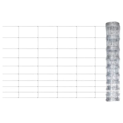 VidaXL Hek 50x1,5 m gegalvaniseerd staal zilverkleurig