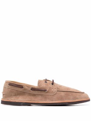 Brunello Cucinelli mocassins en daim à lacets - Tons neutres