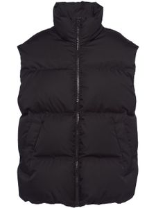 Prada gilet Re-Nylon à logo embossé - Noir