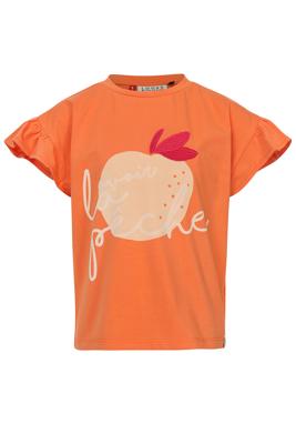 Little T-shirt Ruffled Short Sleeve Tangerine